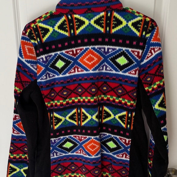 Lauren Ralph Lauren Colorful Southwestern or Aztec Like Geometric Zip-Up Jacket - Picture 4 of 8